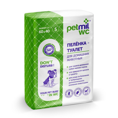 Petmil WC Пеленка впитывающая  60*40 см.
